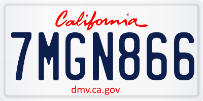 CA license plate 7MGN866