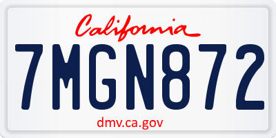 CA license plate 7MGN872