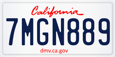 CA license plate 7MGN889