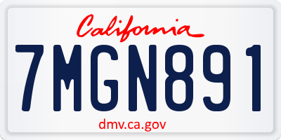 CA license plate 7MGN891