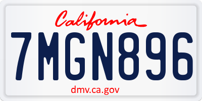 CA license plate 7MGN896