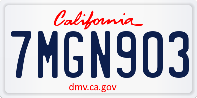 CA license plate 7MGN903