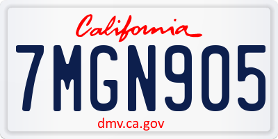 CA license plate 7MGN905