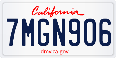 CA license plate 7MGN906