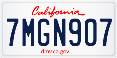 CA license plate 7MGN907