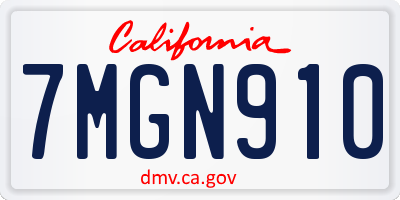 CA license plate 7MGN910