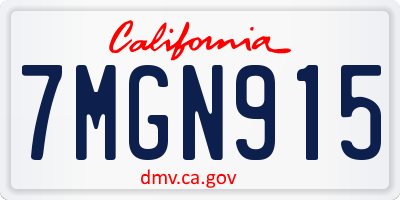 CA license plate 7MGN915