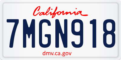 CA license plate 7MGN918