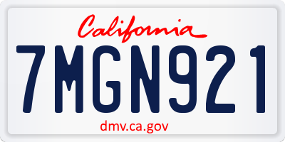 CA license plate 7MGN921