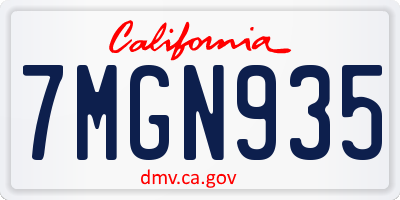 CA license plate 7MGN935