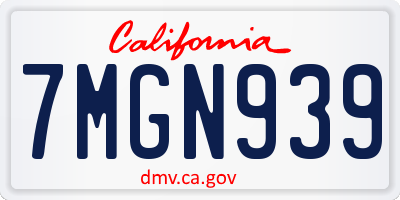 CA license plate 7MGN939