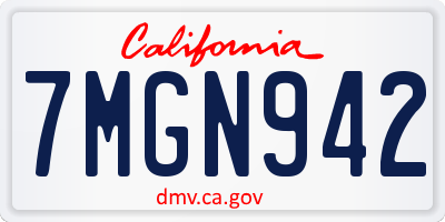 CA license plate 7MGN942