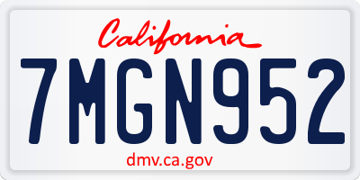 CA license plate 7MGN952