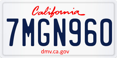 CA license plate 7MGN960