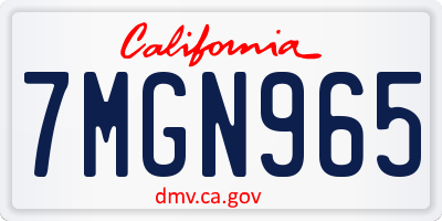 CA license plate 7MGN965