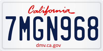 CA license plate 7MGN968