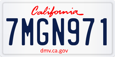 CA license plate 7MGN971