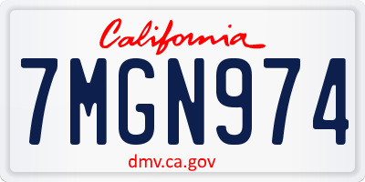 CA license plate 7MGN974
