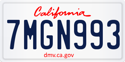 CA license plate 7MGN993