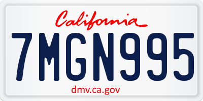 CA license plate 7MGN995