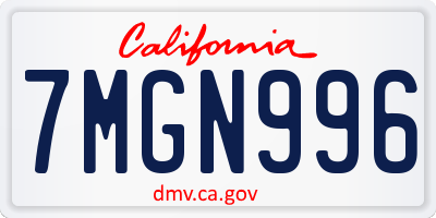 CA license plate 7MGN996