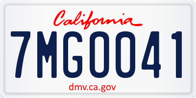 CA license plate 7MGO041