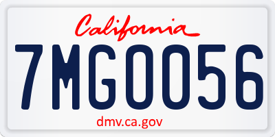 CA license plate 7MGO056