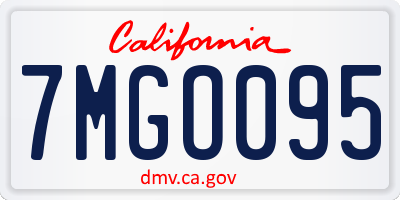 CA license plate 7MGO095
