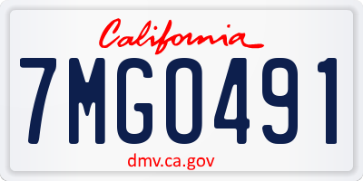 CA license plate 7MGO491