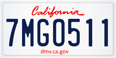 CA license plate 7MGO511