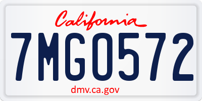 CA license plate 7MGO572