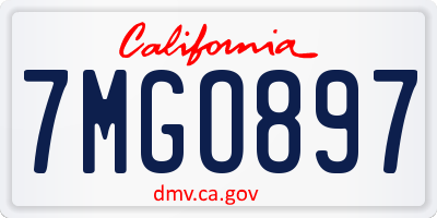 CA license plate 7MGO897
