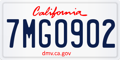 CA license plate 7MGO902