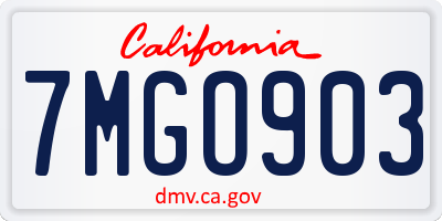 CA license plate 7MGO903