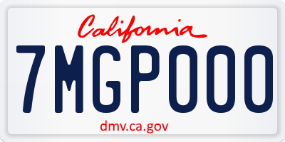 CA license plate 7MGP000