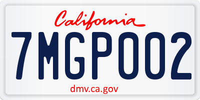 CA license plate 7MGP002