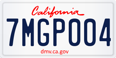 CA license plate 7MGP004