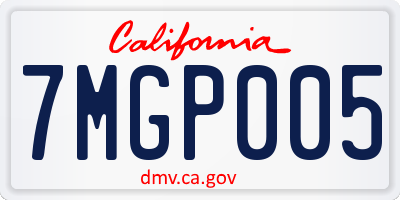 CA license plate 7MGP005