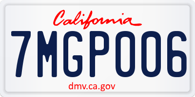 CA license plate 7MGP006