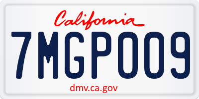 CA license plate 7MGP009