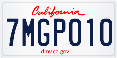 CA license plate 7MGP010