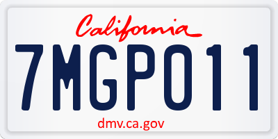 CA license plate 7MGP011