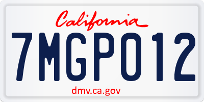 CA license plate 7MGP012