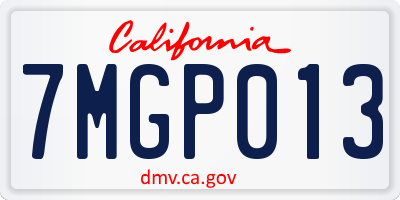 CA license plate 7MGP013