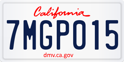 CA license plate 7MGP015