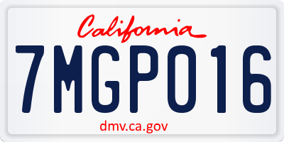 CA license plate 7MGP016