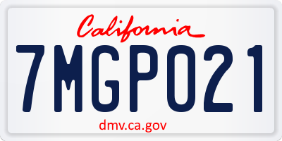 CA license plate 7MGP021