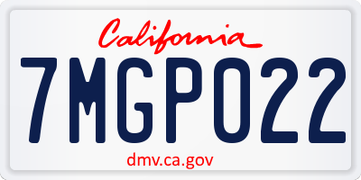 CA license plate 7MGP022