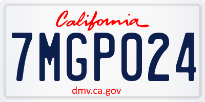 CA license plate 7MGP024