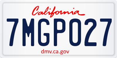 CA license plate 7MGP027